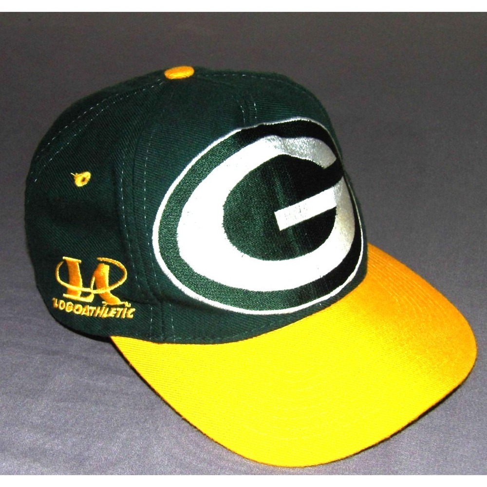Green Bay Packers Vintage 90's Logo Athletic Block Head Snapback Hat